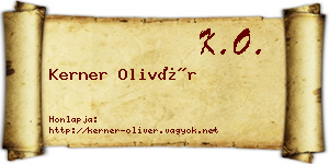 Kerner Olivér névjegykártya